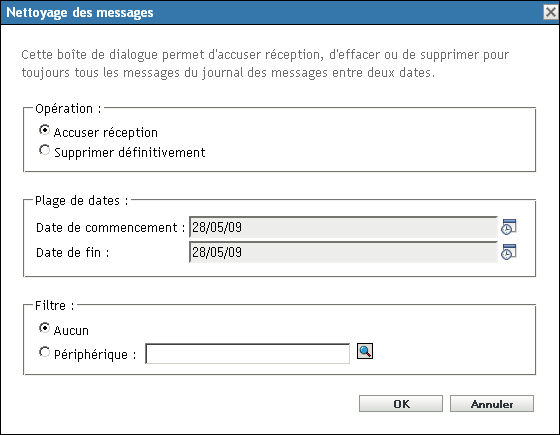 Nettoyage des messages