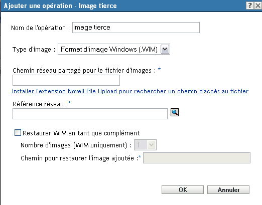 Ajouter/Modifier Opération : image tierce