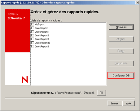 Configuration de la base de données d'inventaire