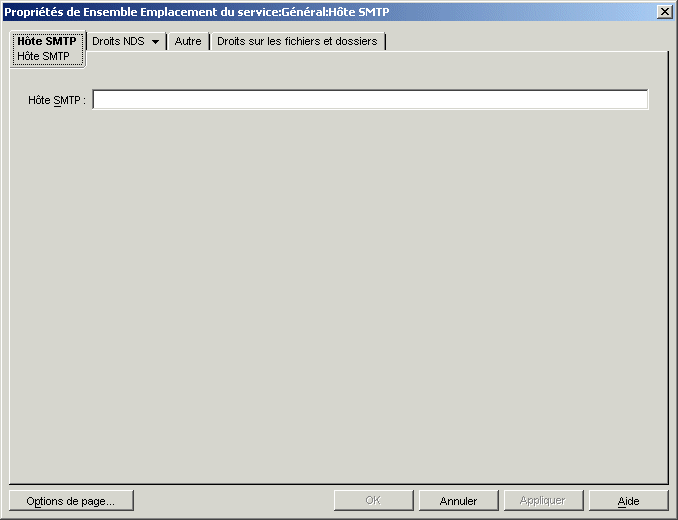 Page Hôte SMTP de la stratégie d'hôte SMTP.