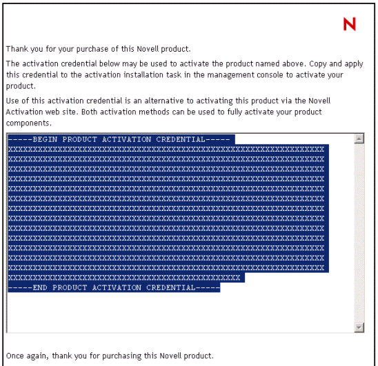 Exemple de références d'activation