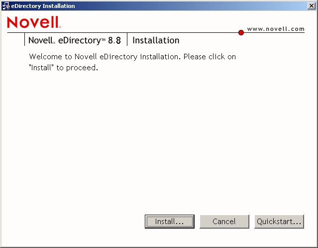 Programme d'installation de Novell eDirectory 8.7