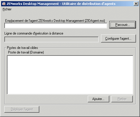 Boîte de dialogue Utilitaire de distribution d'agents