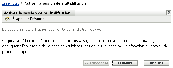 Étape 1 pour l'activation d'une session de multidiffusion : résumé