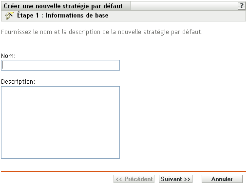 Page Informations de base.