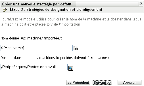 Page Règles de désignation et d'imbrication