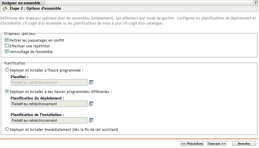 Page Étiquettes spéciales