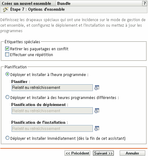 Page Étiquettes spéciales