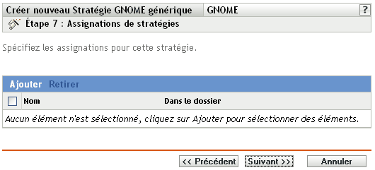 Page Assignations de stratégies