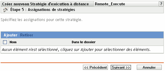 Page Assignations de stratégies