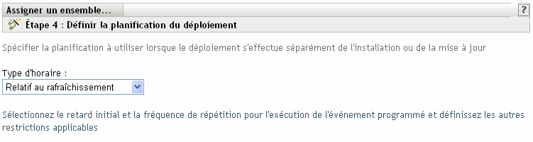 Page Programme de déploiement d'ensembles