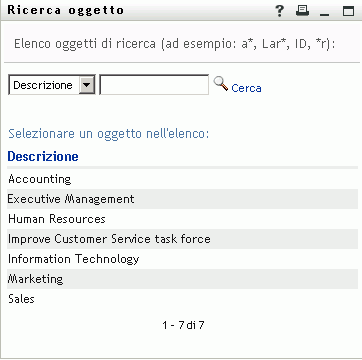 Nella pagina Ricerca verranno visualizzati i risultati della ricerca