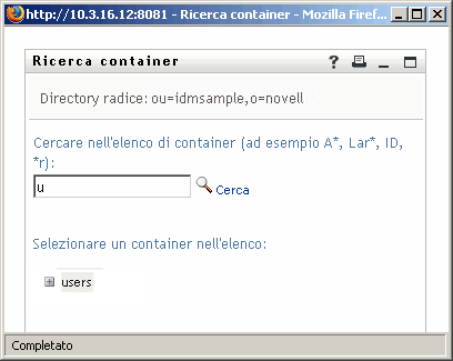 Ricerca di un container