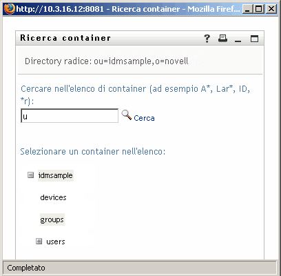 Ricerca di un container