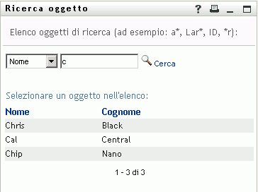 Nella pagina di ricerca verranno visualizzati i risultati della ricerca