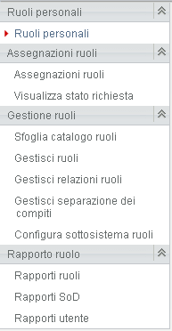 menu Ruoli