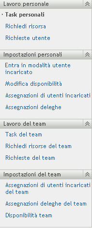 Menu Richieste e approvazioni