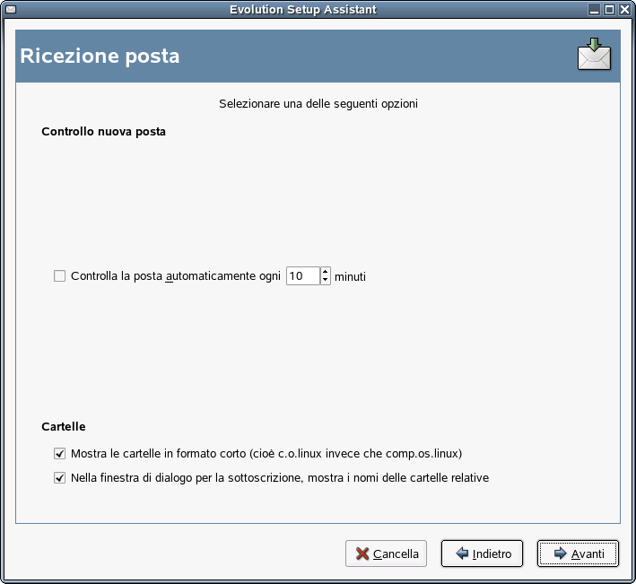 Opzioni di ricezione di USENET News