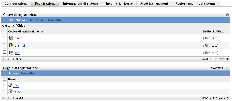 Pagina Registrazione