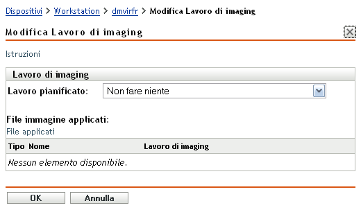 Modifica guidata funzionamento di imaging - Non fare niente