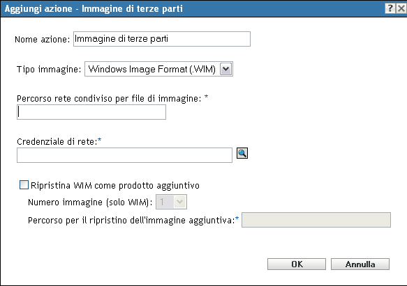 Azione Aggiungi/Modifica - Immagine di terze parti