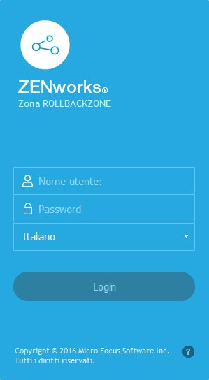 finestra di dialogo Login ZENworks