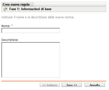 Creazione guidata nuova chiave di registrazione - Pagina Informazioni di base