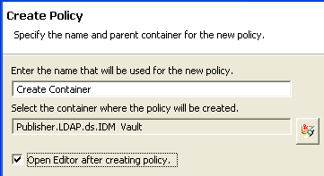 Create Policy Wizard (ポリシー作成ウィザード)