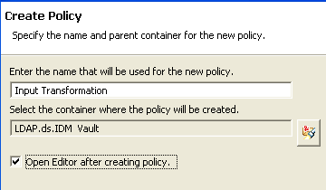 Create Policy Wizard (ポリシー作成ウィザード)