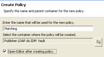 Create Policy Wizard (ポリシー作成ウィザード)