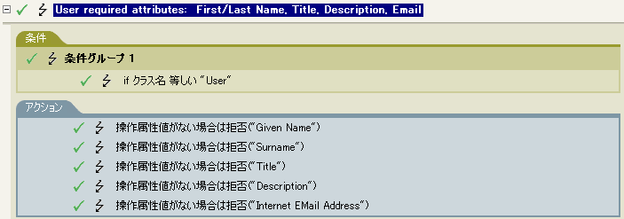 属性を必要とするポリシー