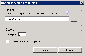 ［Import Machine Properties］