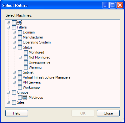 ［Select Raters］ダイアログボックス