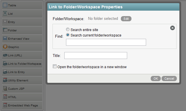 Configuring Workspace Link Properties Configuring Workspace Link Properties