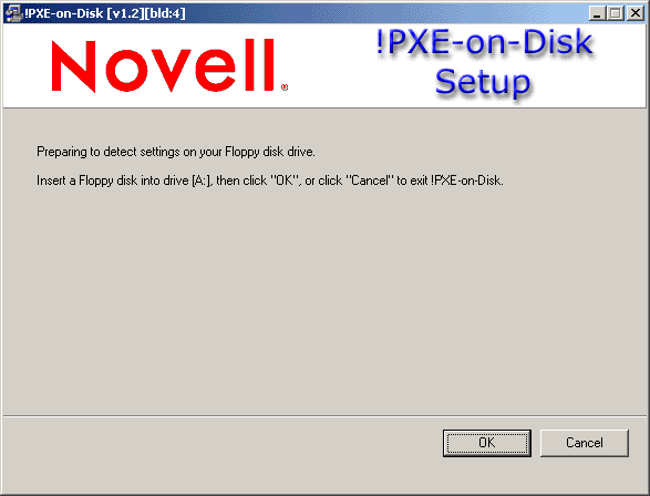 ［PXE-on-Disk Setup］ウィンドウ。