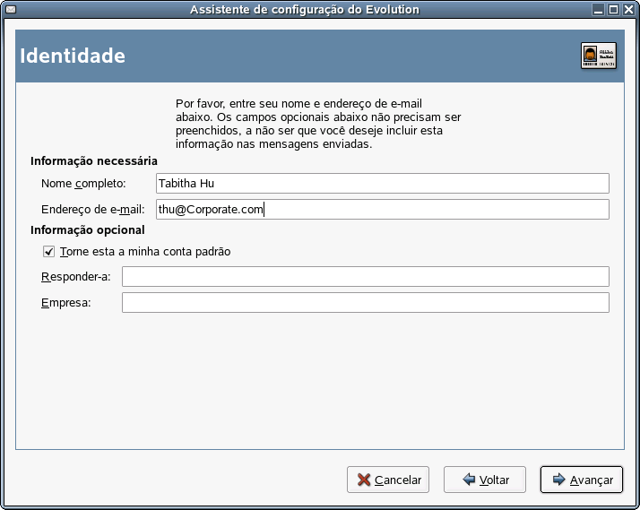 Seo Identidade do Assistente de Configurao do Evolution