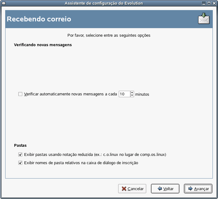 Opes de recebimento do USENET News