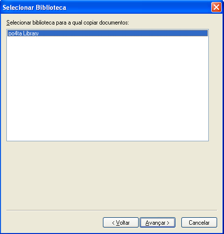 Caixa de diálogo Selecionar Biblioteca