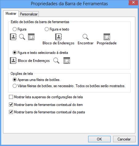 Guia Mostrar de Propriedades da Barra de Ferramentas