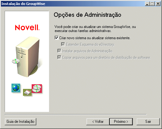 Caixa de dilogo Opes de Administrao