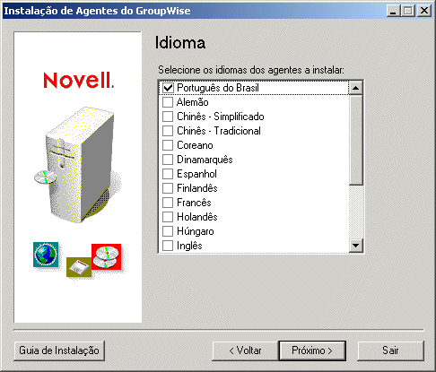 Caixa de dilogo Idioma