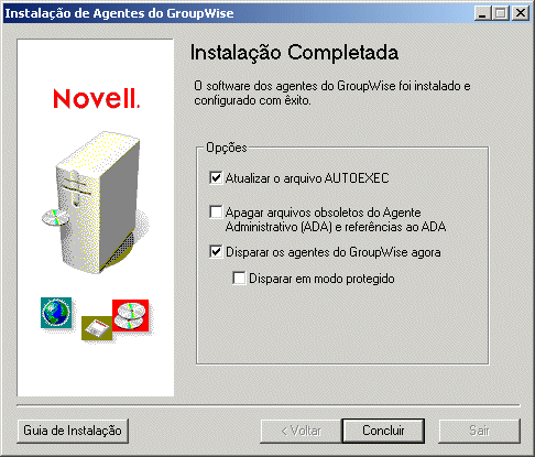 Caixa de dilogo Instalao Concluda