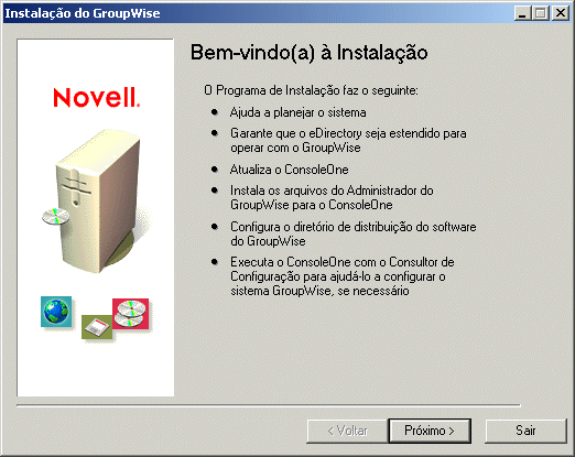 Caixa de dilogo Instalao do GroupWise