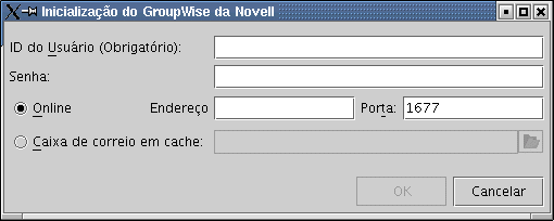 Caixa de dilogo de login do cliente do GroupWise Compatvel com Vrias Plataformas