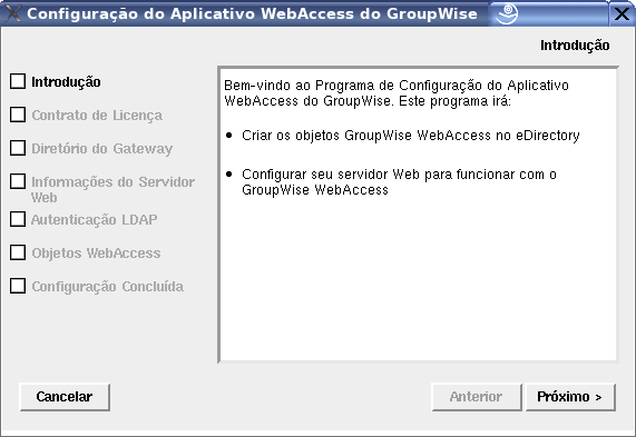 Programa de Configuração do Aplicativo WebAccess