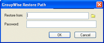 Caixa de diálogo Caminho de Restauração do GroupWise