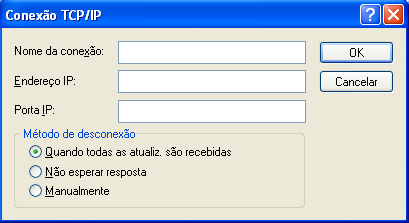 Caixa de diálogo Conexão TCP/IP