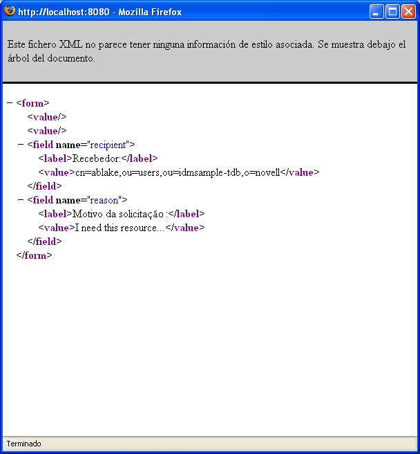 Documento em XML para assinatura digital 