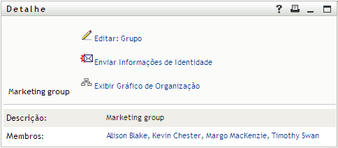 A página Detalhe do Grupo