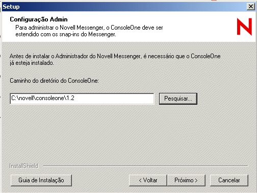Caixa de dilogo Configurao Admin